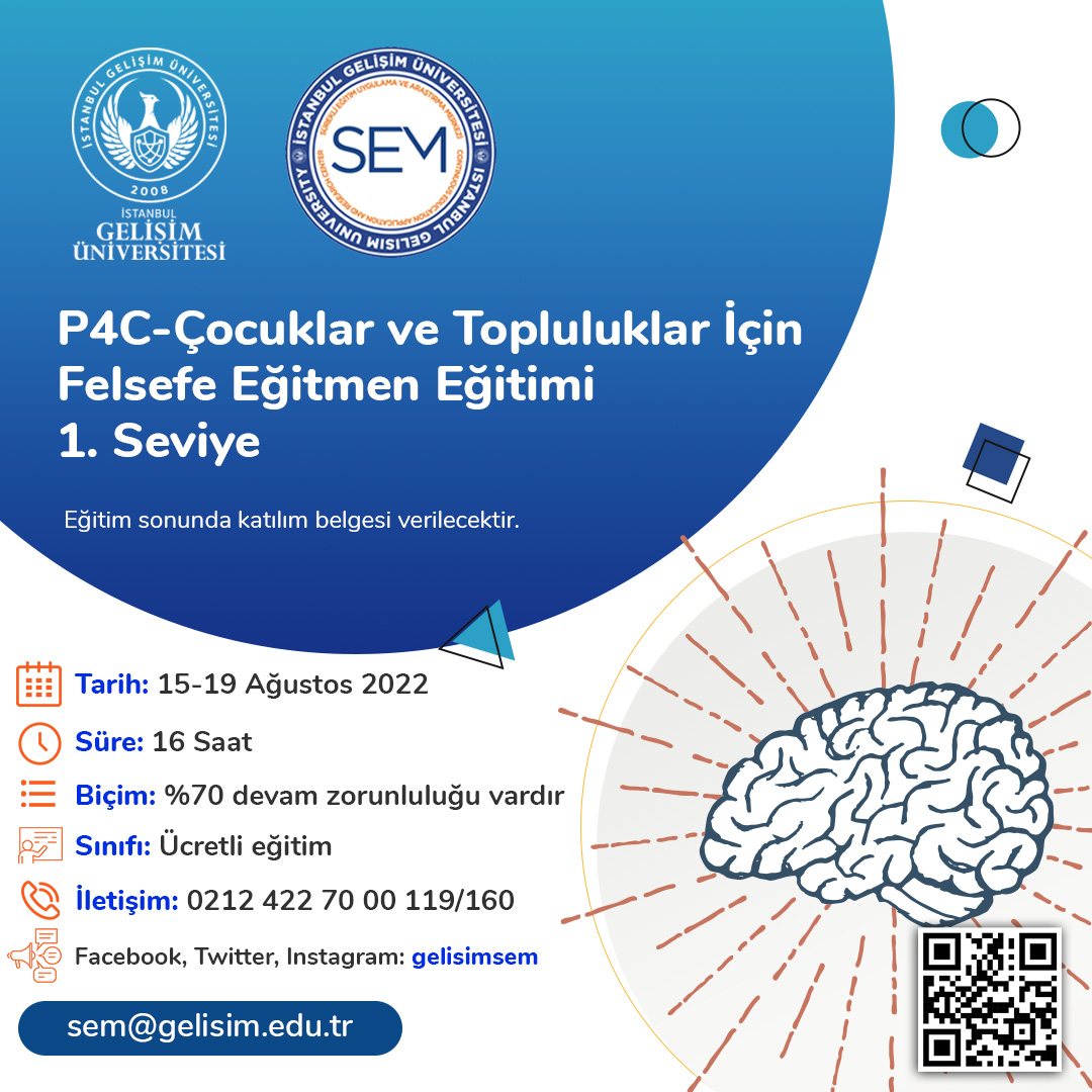 P4C-Çocuklar ve Topluluklar İçin Felsefe Eğitmen Eğitimi
